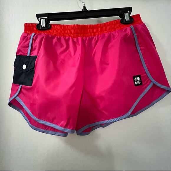 STAUD X NEW BALANCE Fuchsia Pink  Shorts - Picture 9 of 14